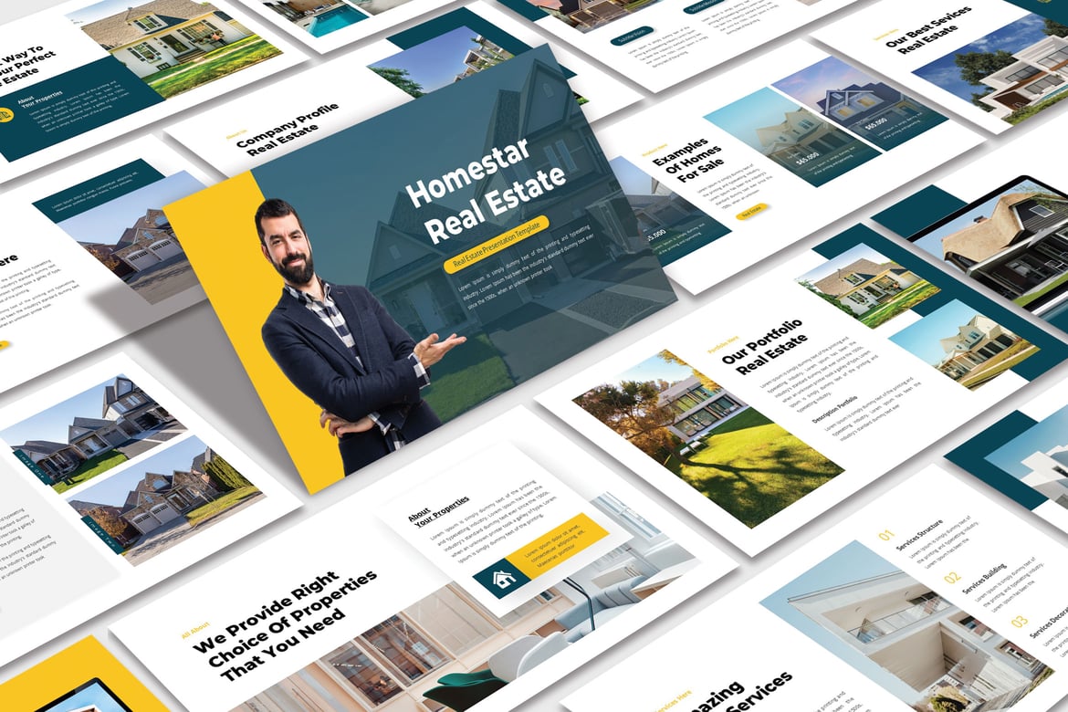 Template Presentasi Powerpoint Homestar yang Modern dan Kreatif
