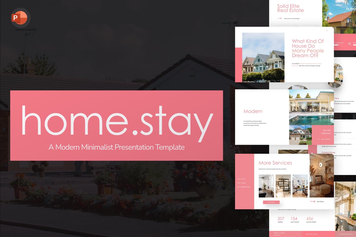 Template Presentasi PowerPoint untuk Homestay Real Estate