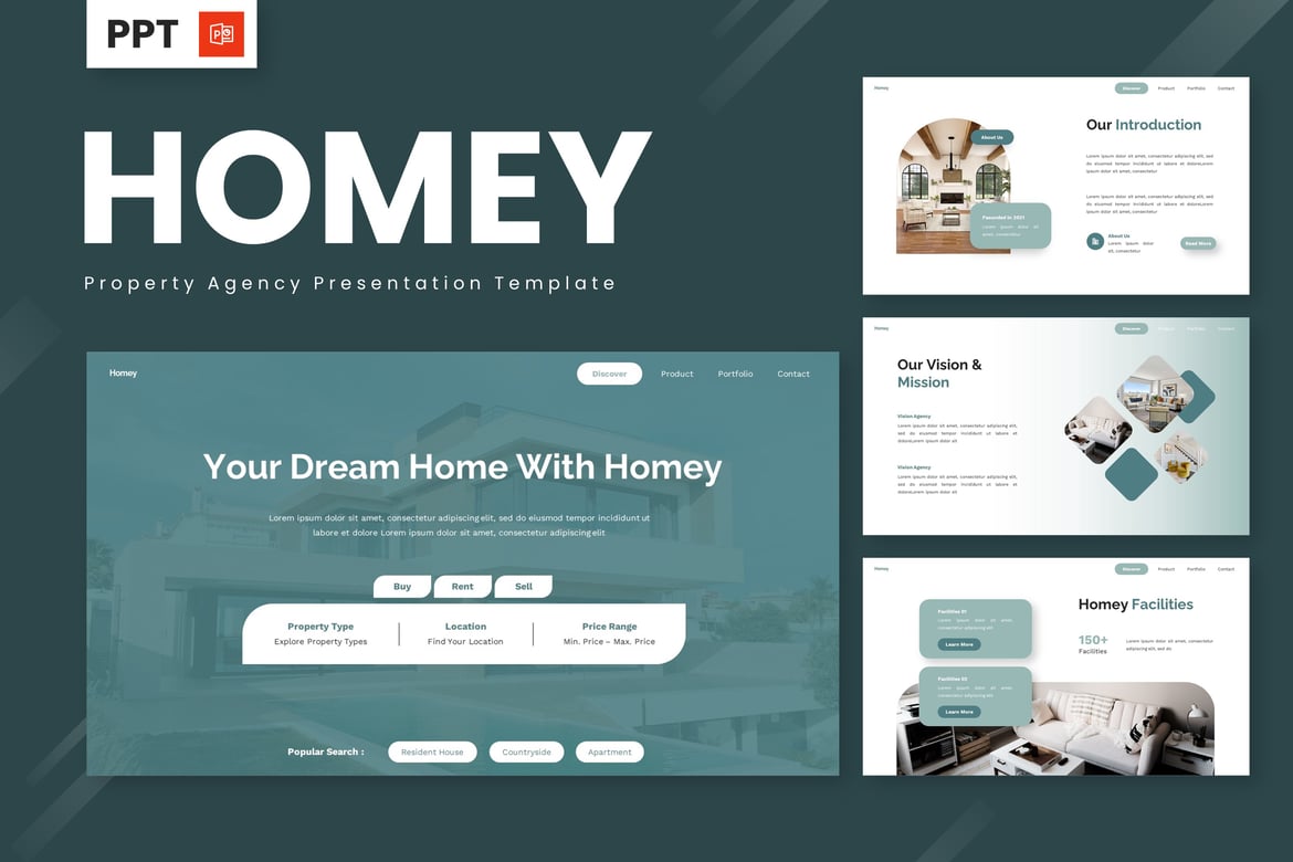Homey - Template Powerpoint Agen Properti yang Menarik dan Profesional