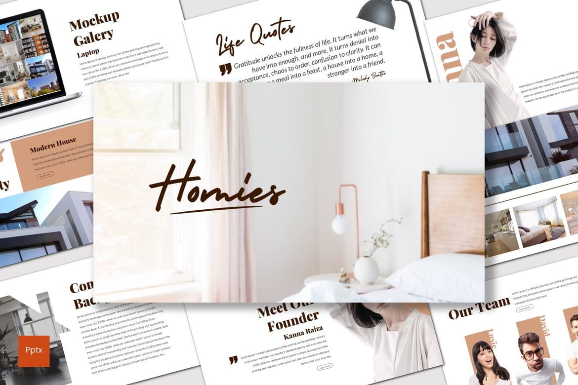 Template Presentasi PowerPoint Homies yang Kreatif dan Minimalis