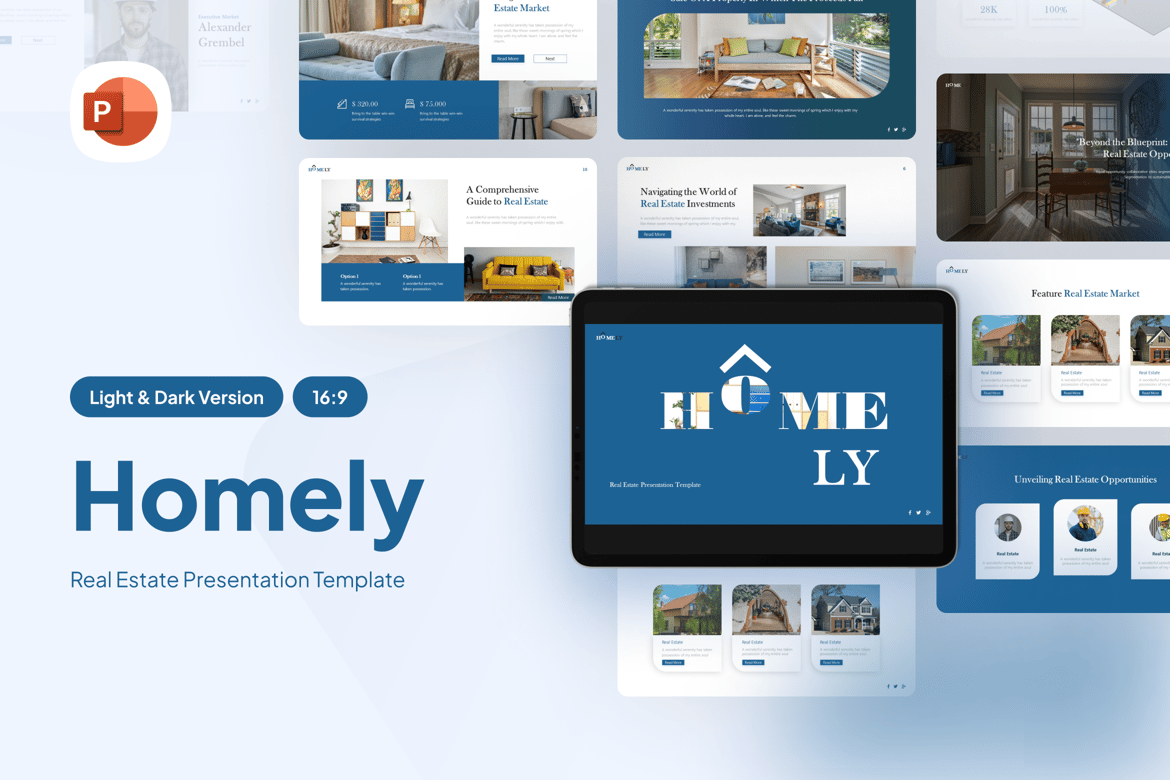 Template PowerPoint Real Estat Homly: Presentasi Menarik dan Profesional