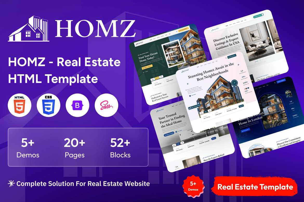 Homz - Template Website Real Estate Terlengkap