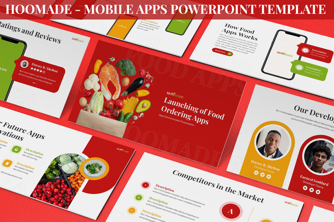 Hoomade - Template Powerpoint untuk Aplikasi Mobile yang Menarik