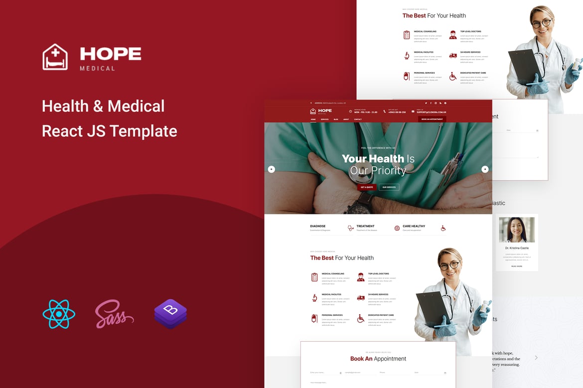 Hope - Template Website Kesehatan & Medis Berbasis React JS yang Menakjubkan