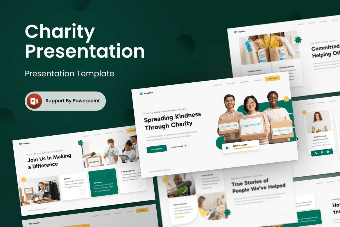 Hoperise - Template Presentasi PowerPoint untuk Kegiatan Amal