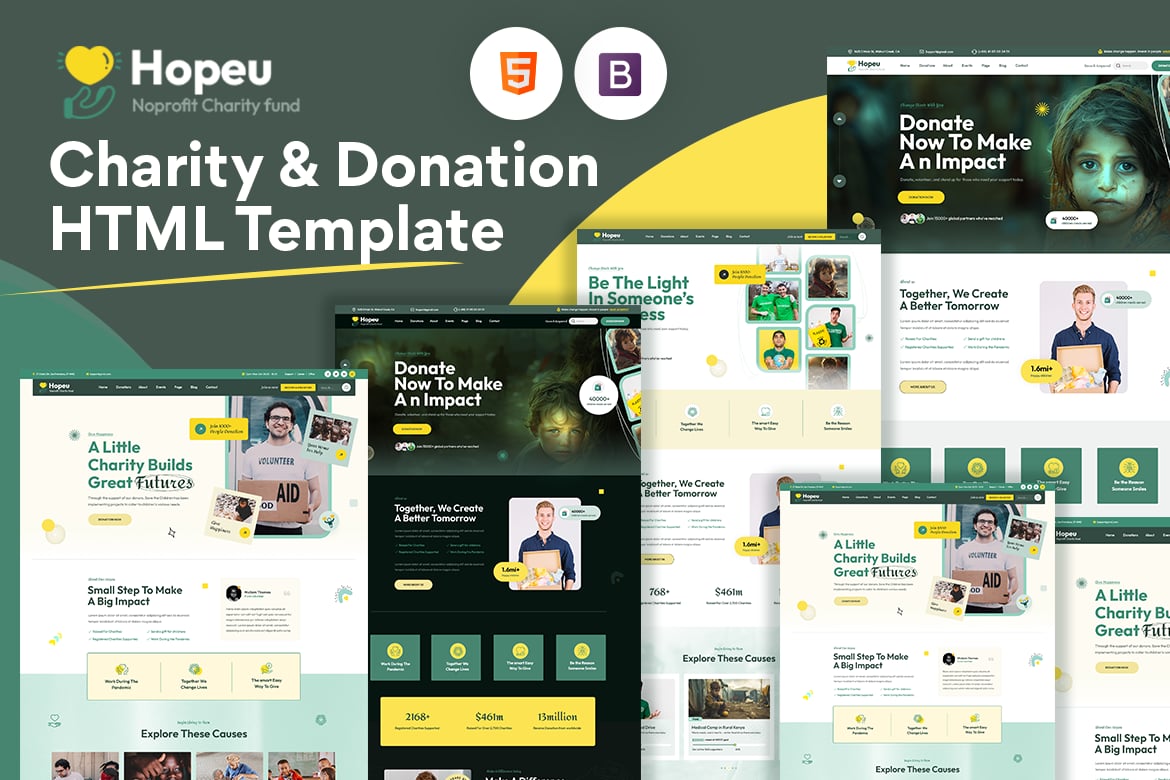 Hopeu – Template Website Amal & Donasi yang Menginspirasi