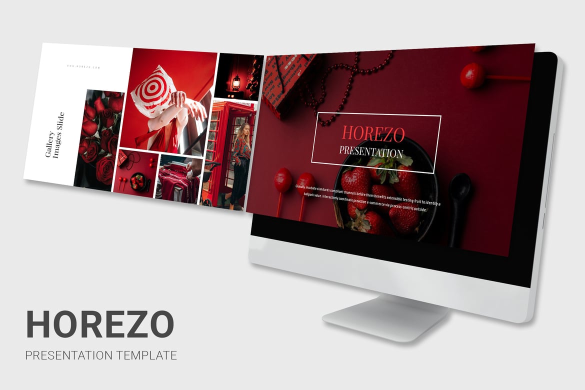 Template PowerPoint Horezo - Presentasi dengan Nuansa Merah yang Menarik