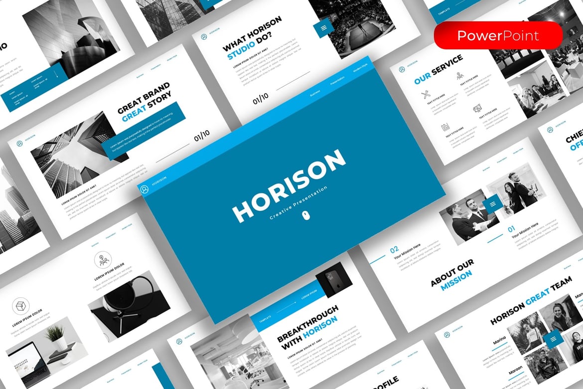 Horison - Template PowerPoint Kreatif yang Menarik