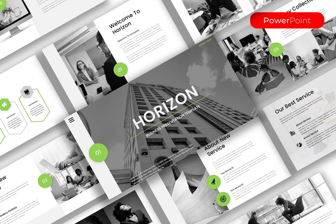 Template Presentasi Bisnis Horizon yang Menarik dan Profesional