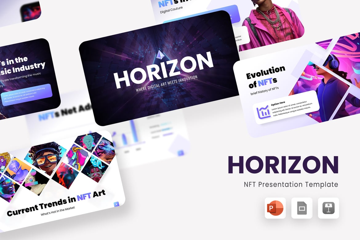 Horizon - Template Presentasi Powerpoint NFT yang Menarik