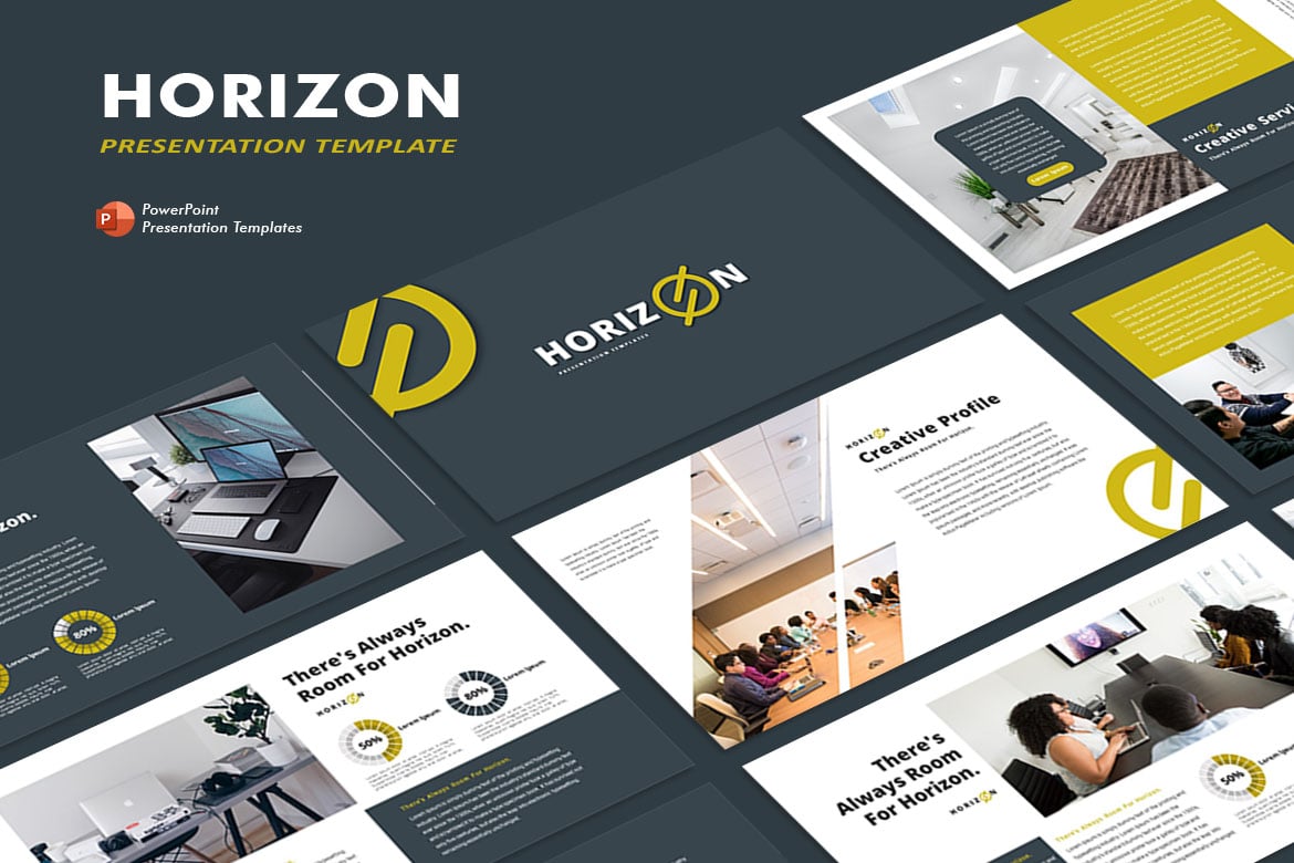 Template PowerPoint Horizon - Presentasi Modern dan Kreatif