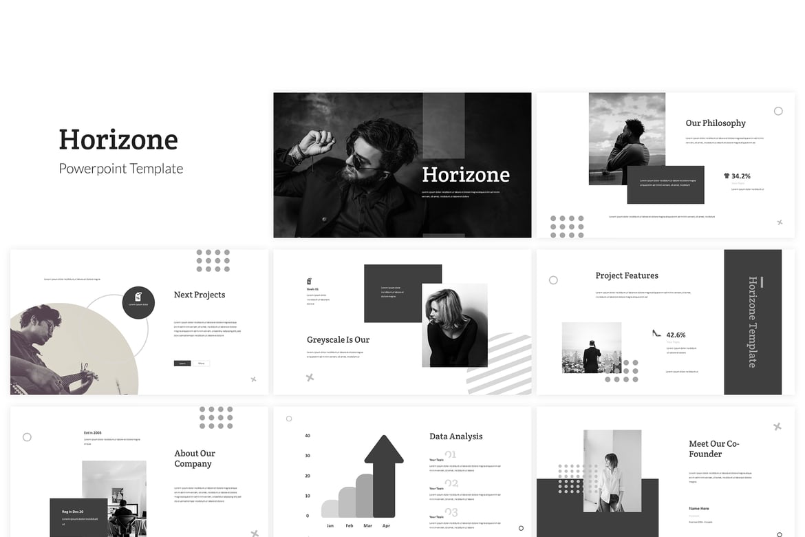 Template Powerpoint Horizone - Desain Minimalis yang Kreatif