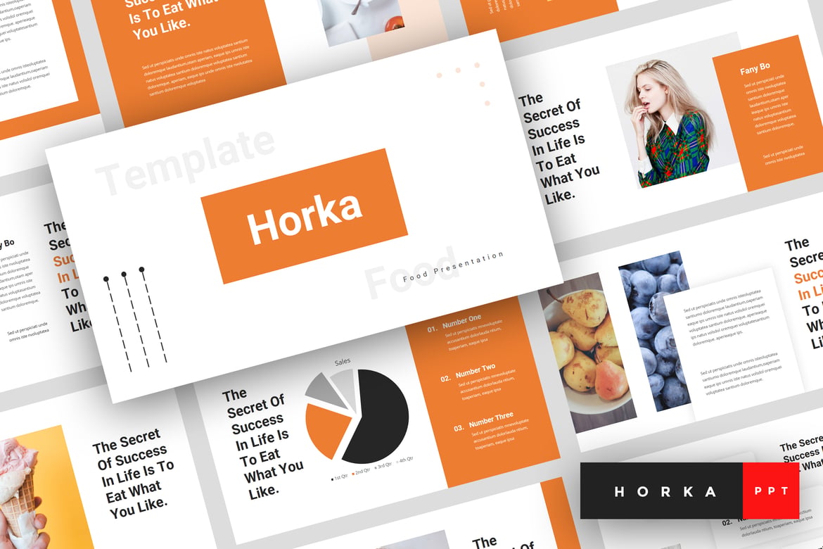 Template Presentasi Horka - Desain PowerPoint Makanan yang Menarik