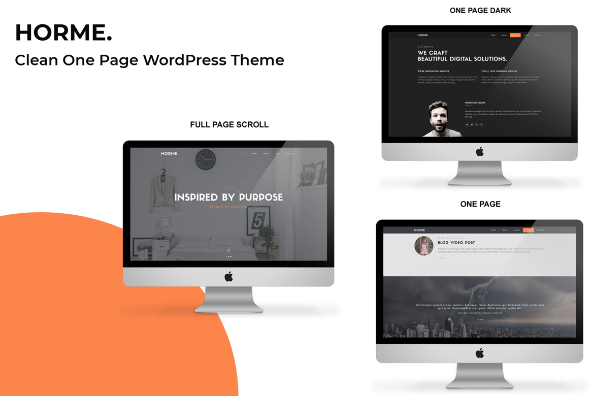 Horme - Tema WordPress Satu Halaman yang Modern dan Kreatif