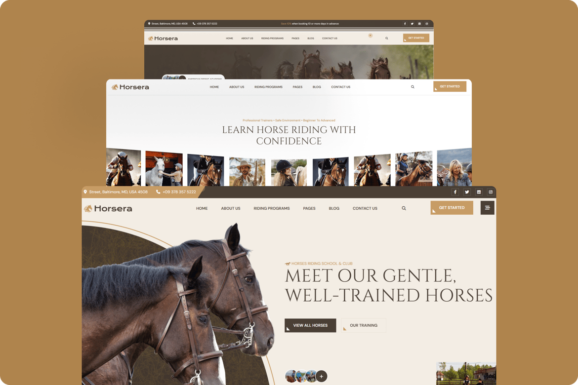 Horsera – Template Website Sekolah dan Klub Berkuda yang Modern dan Profesional