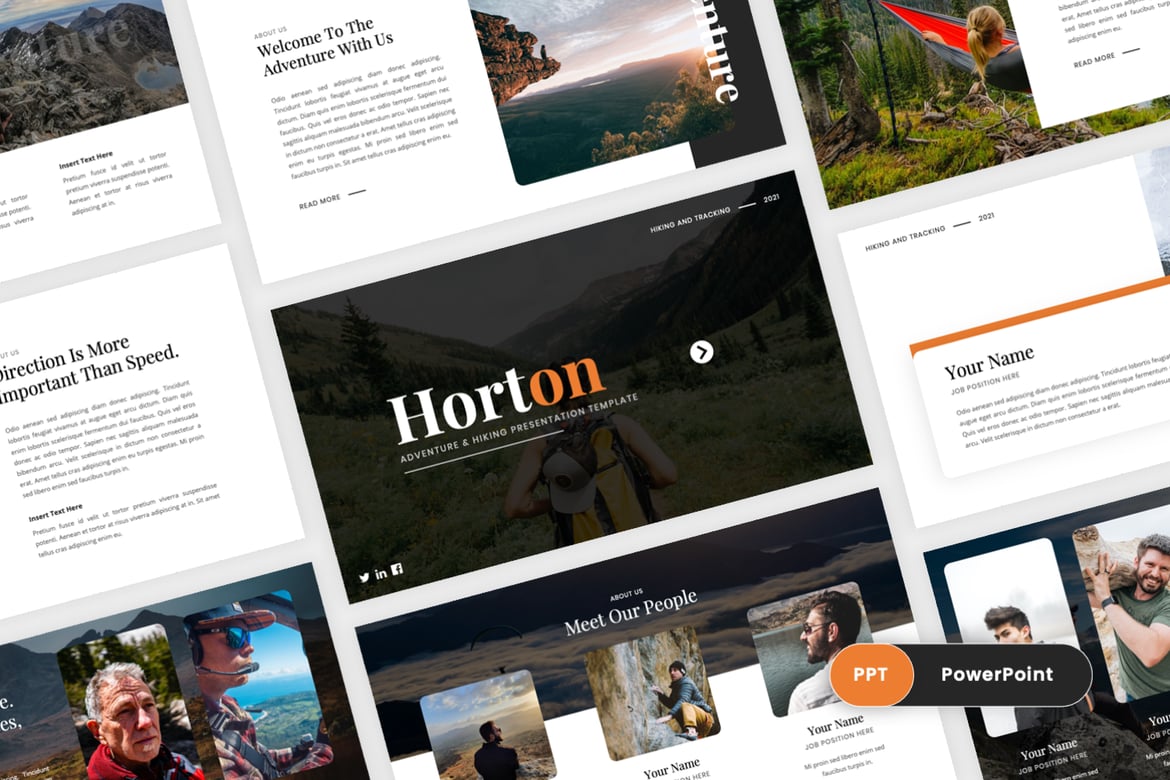 Horton - Template PowerPoint Petualangan & Hiking yang Menarik