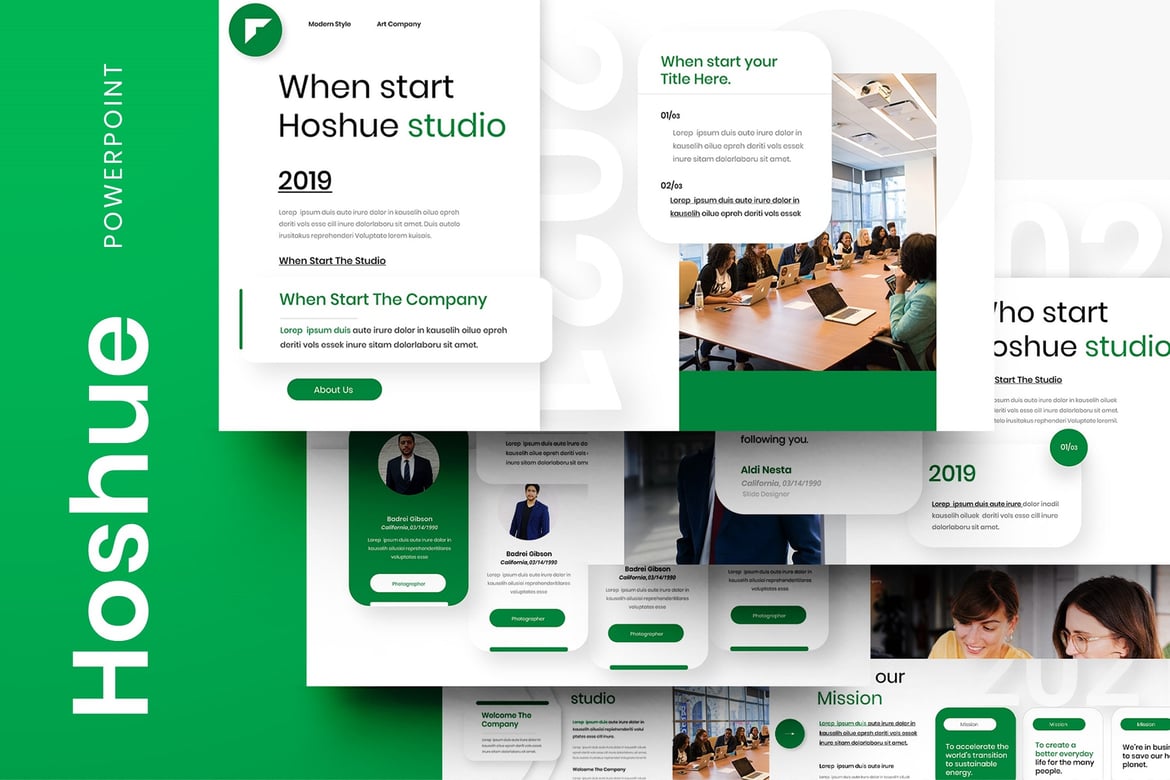 Hoshue – Template PowerPoint Bisnis yang Menarik