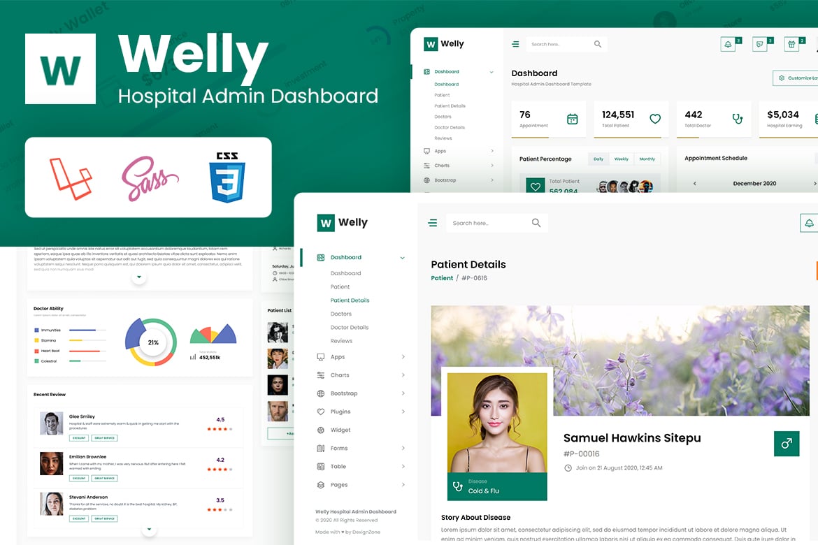 Template Dashboard Admin Rumah Sakit Berbasis Laravel yang Modern dan Fungsional