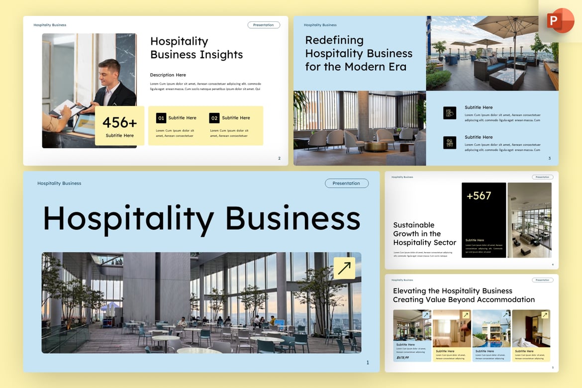 Template PowerPoint Bisnis Perhotelan yang Menarik dan Profesional