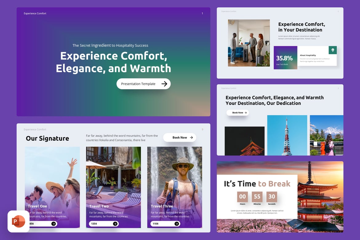 Template PowerPoint Bisnis Perhotelan yang Menawan