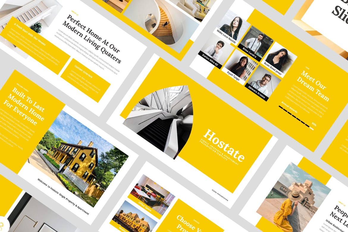 Hostate – Template Presentasi PowerPoint untuk Properti Tunggal