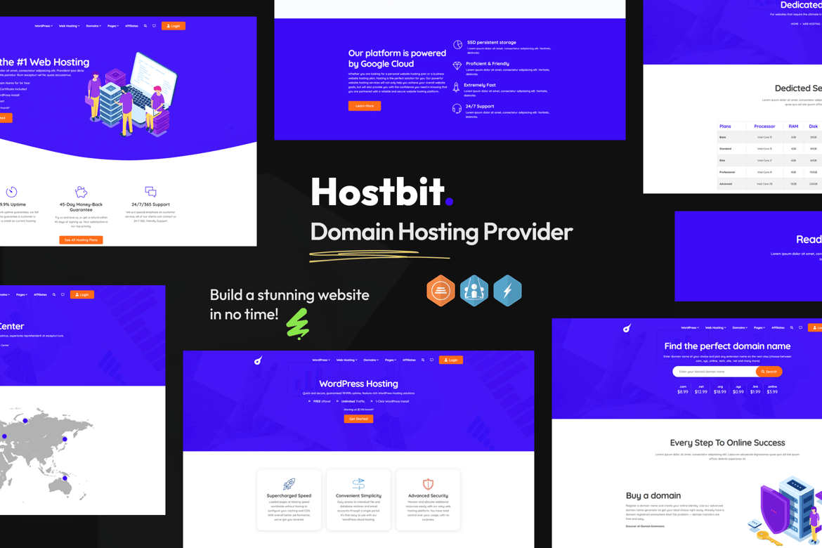 Hostbit – Template Website untuk Penyedia Hosting Domain yang Fleksibel