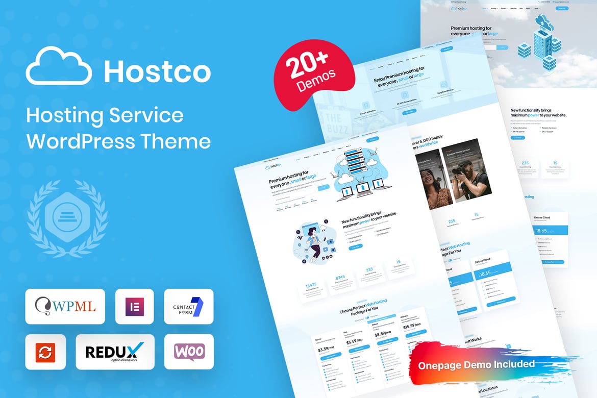 Hostco - Tema WordPress untuk Layanan Hosting yang Modern dan Profesional