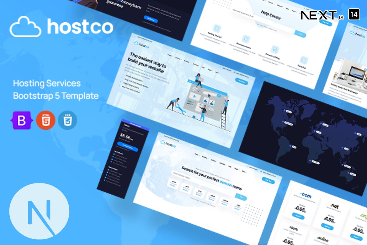 Hostco - Template Website Web Hosting Premium Berbasis NextJs