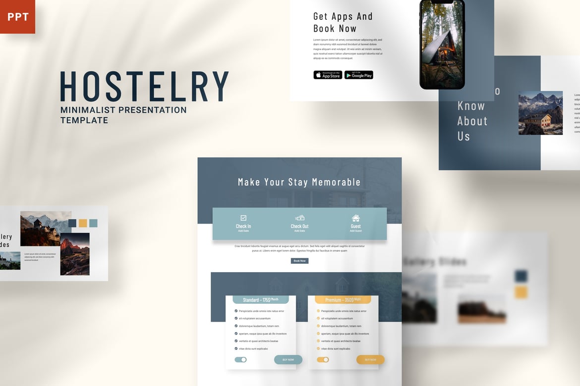 Template Presentasi Powerpoint Hostelry yang Menarik dan Profesional