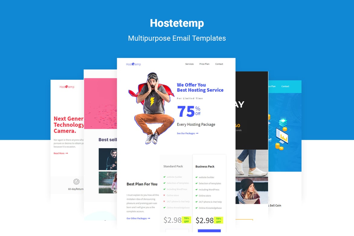 Hostetemp - Template Email Responsif Serbaguna untuk Bisnis Teknologi