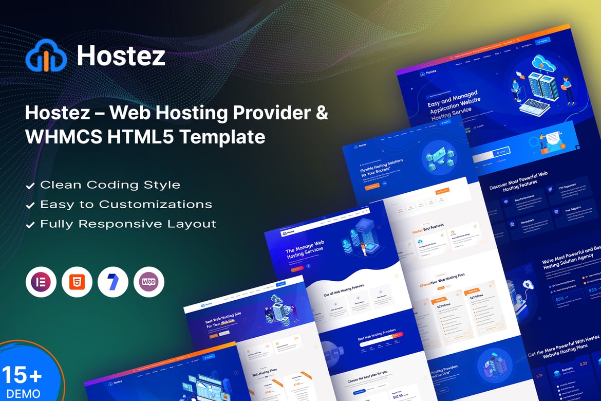 Hostez – Template Website Hosting & WHMCS HTML5 yang Fleksibel dan Responsif