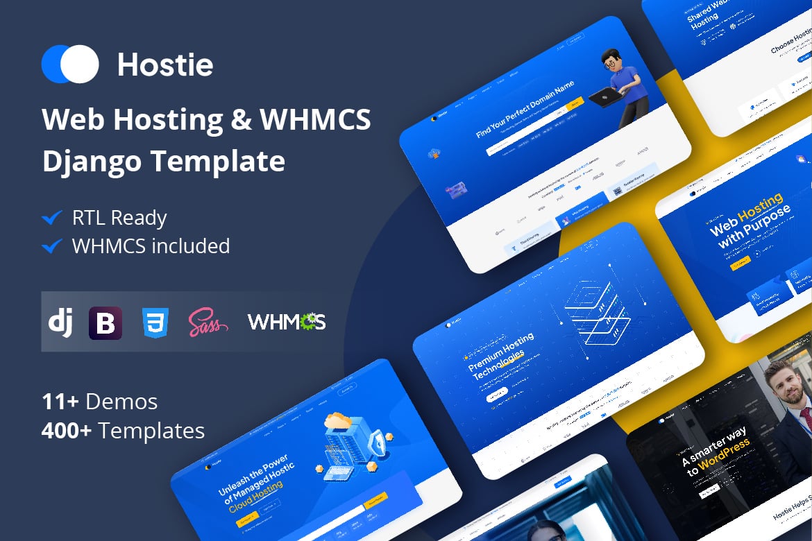 Hostie - Template Website Hosting & WHMCS Terbaik untuk Bisnis Anda