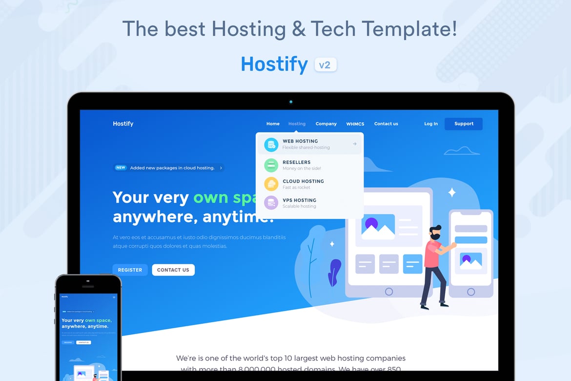 Hostify — Template Website Hosting Modern dan Profesional
