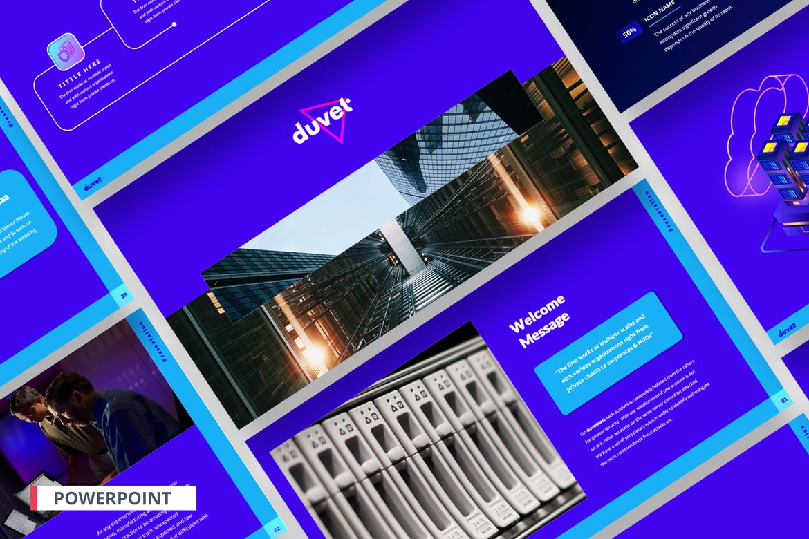 Template PowerPoint Duvet untuk Presentasi Profesional