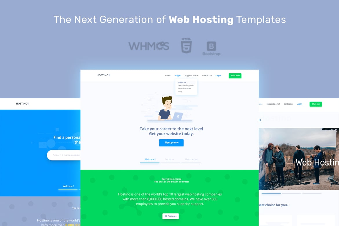 Template Website Hosting WHMCS Hostino yang Siap Pakai