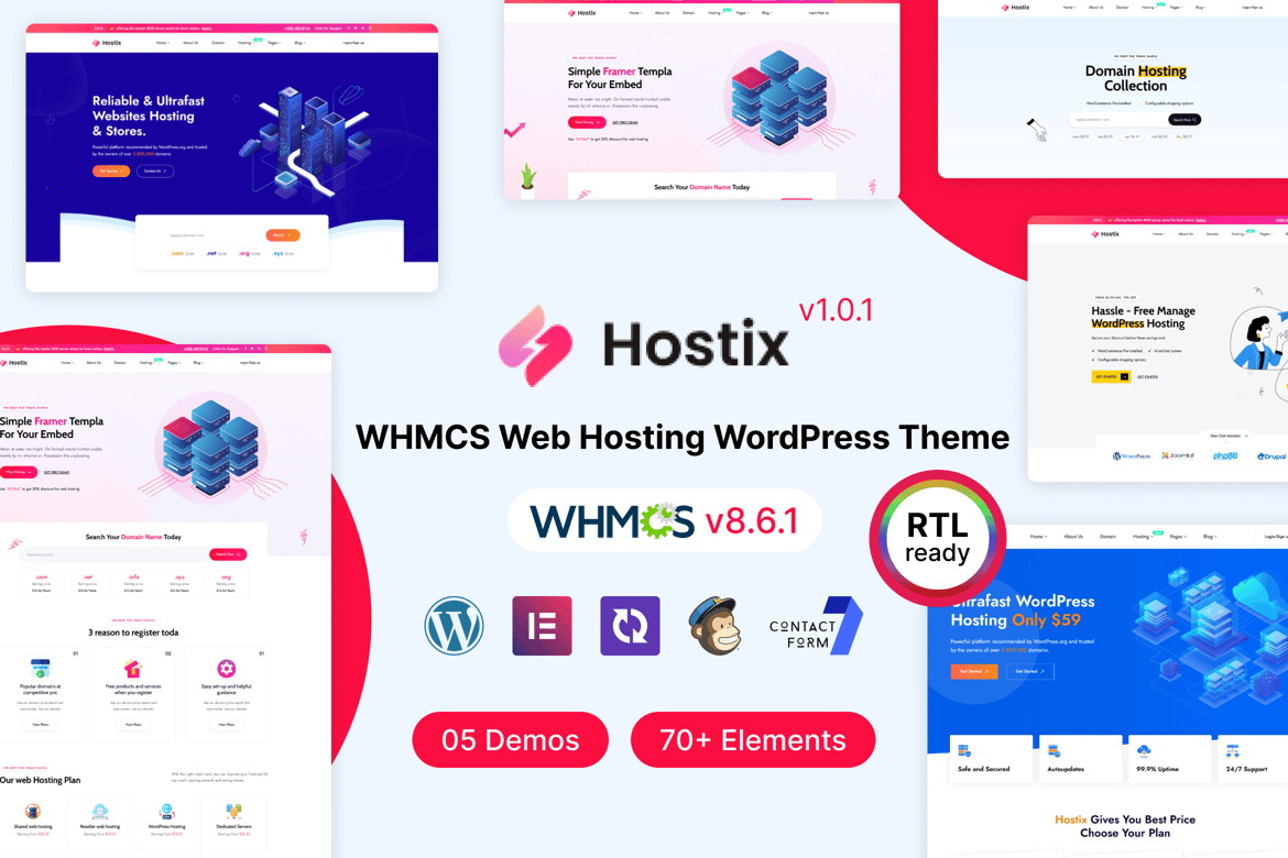Hostix - Tema WordPress Hosting WHMCS yang Modern dan Fleksibel