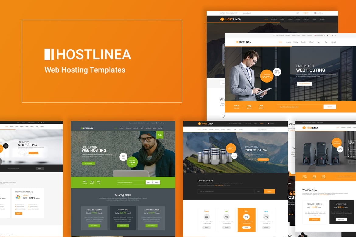 Hostlinea - Template Web Hosting Responsif dan Profesional