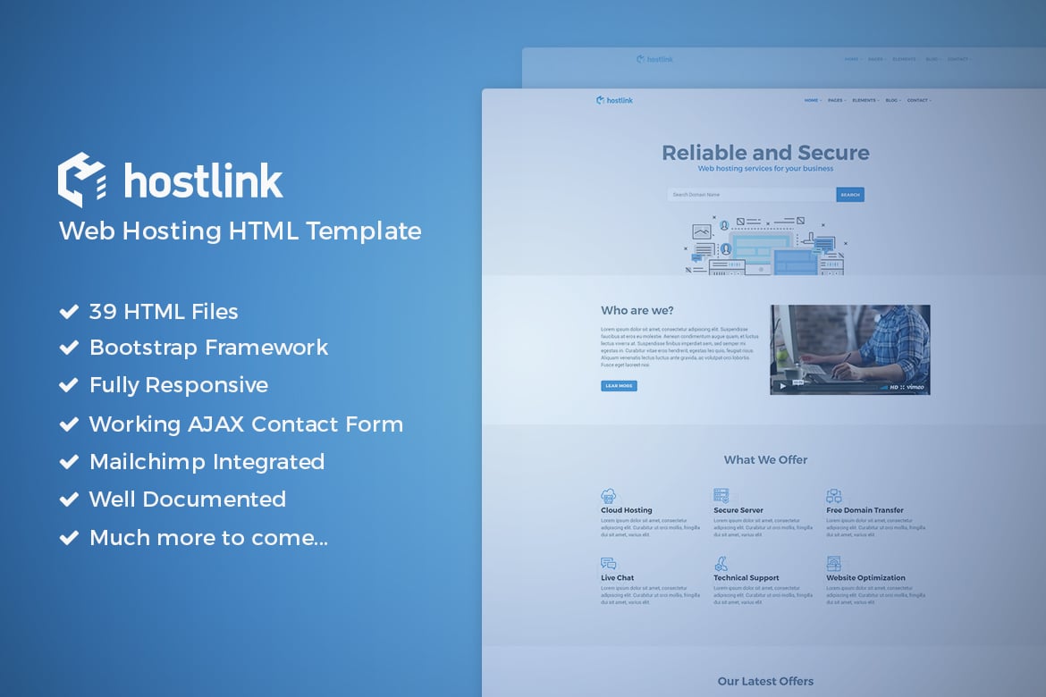 Hostlink - Template Website Hosting yang Profesional dan Modern