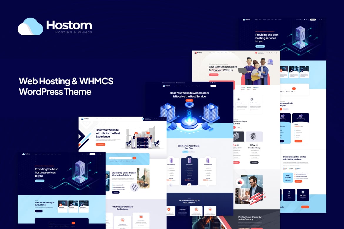 Hostom - Tema WordPress untuk Web Hosting dan WHMCS