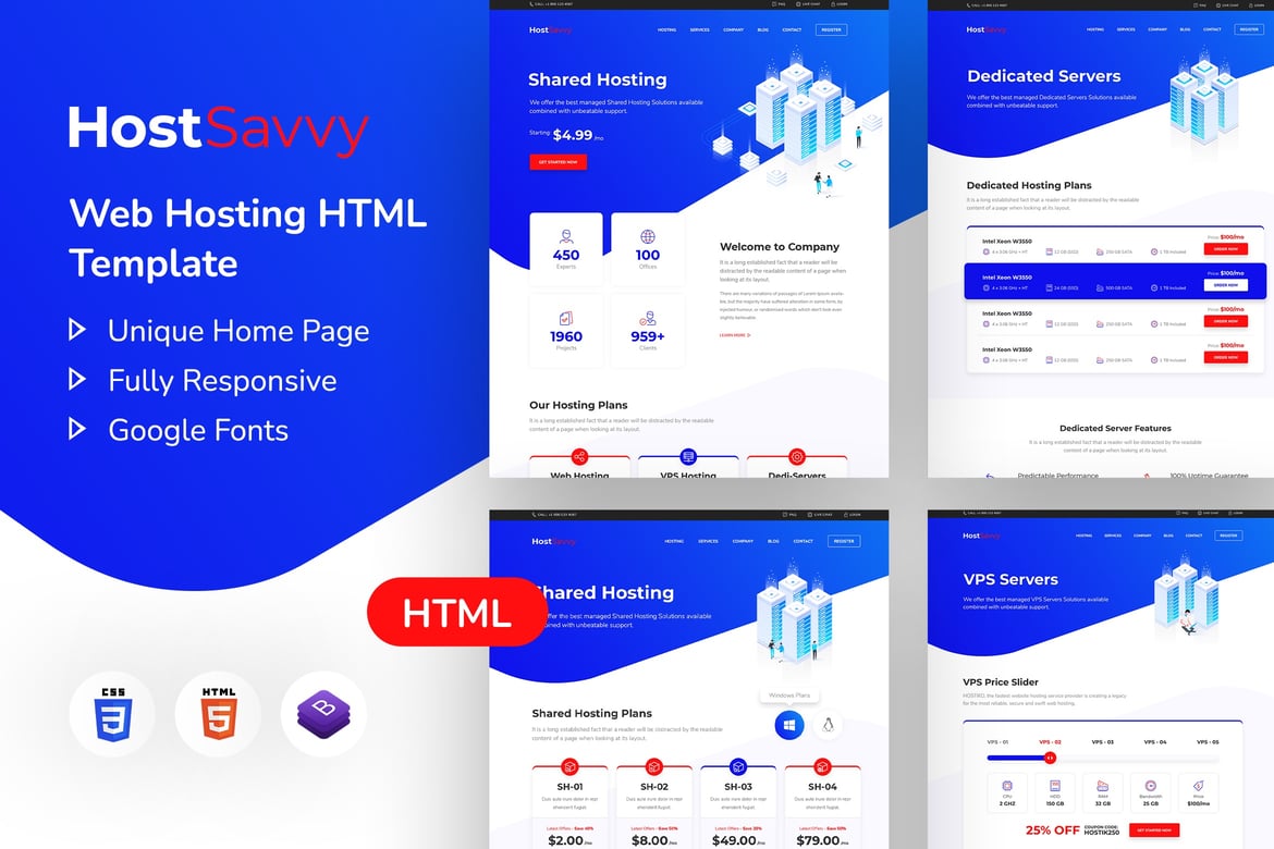HostSavvy | Template Website Hosting Modern dan Fungsional