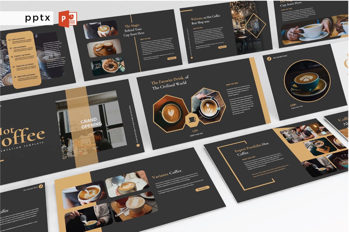 Template Presentasi PowerPoint HOT COFFEE - Modern dan Profesional