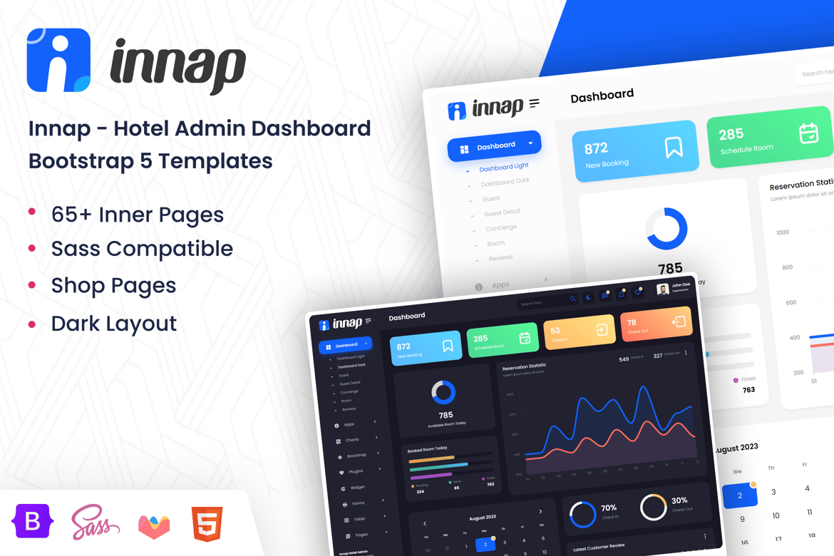 Template Dashboard Admin Hotel Bootstrap 5 yang Efisien dan Responsif