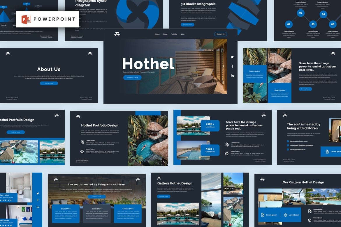 Template Powerpoint Hotel & Resort Modern dan Profesional