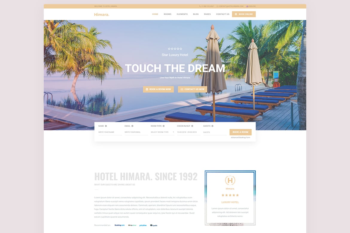 Template Website Hotel Himara - Solusi Booking yang Menarik