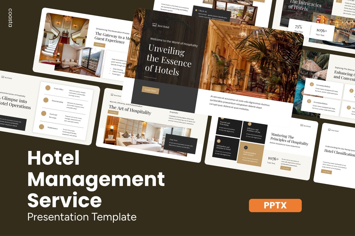 Template Presentasi Manajemen Hotel - Powerpoint yang Menarik