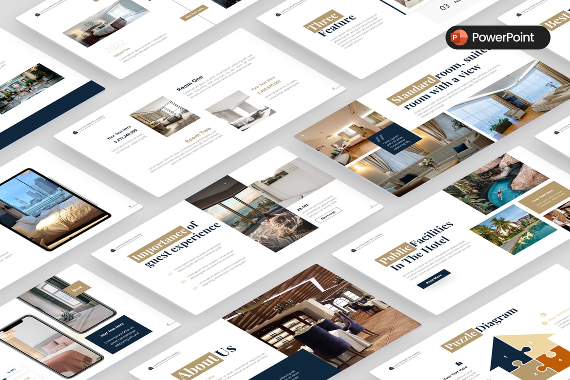Template Presentasi PowerPoint Hotel yang Modern dan Menarik