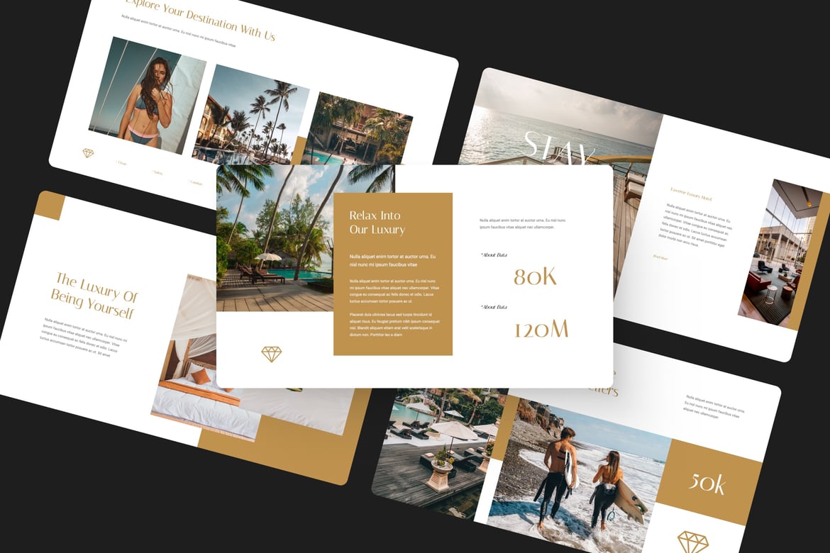 Template Presentasi PowerPoint Hotel Mewah yang Menarik