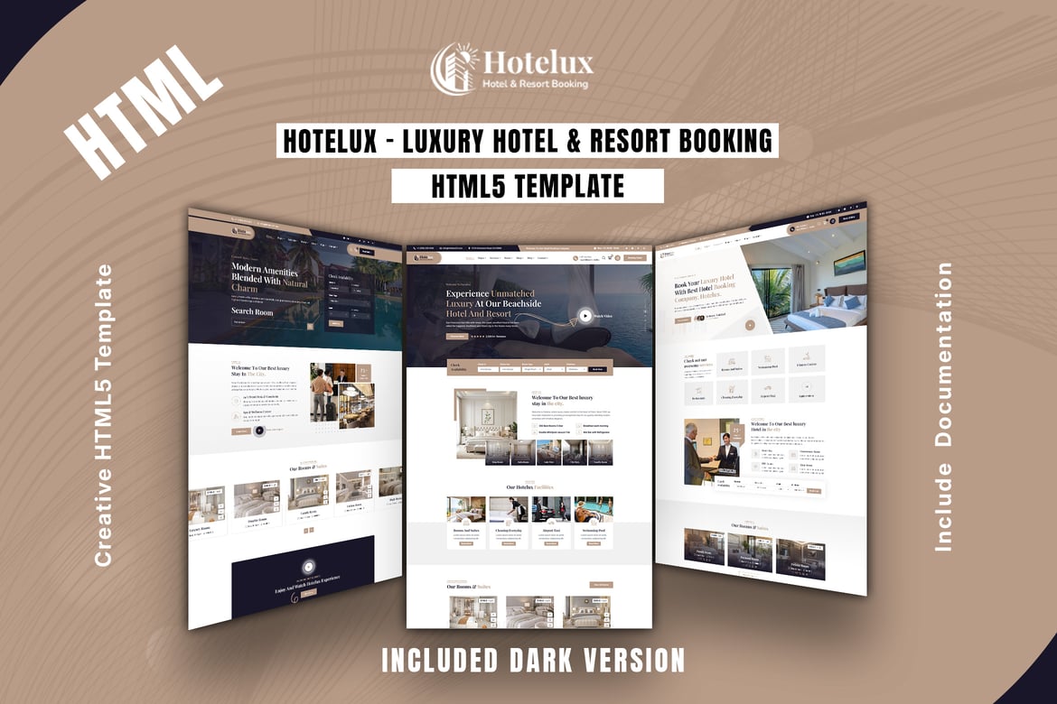 Hotelux - Template Website Pemesanan Hotel & Resort yang Mewah