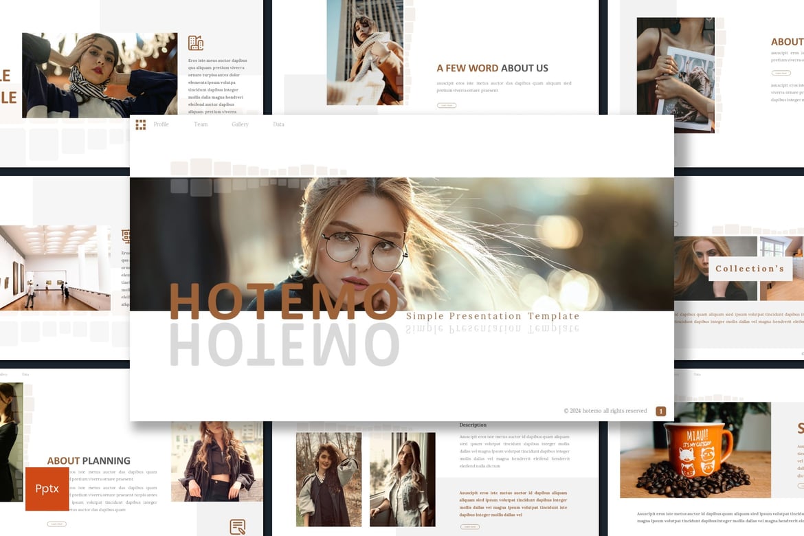 Hotemo - Template Powerpoint Lookbook Kreatif dan Minimalis