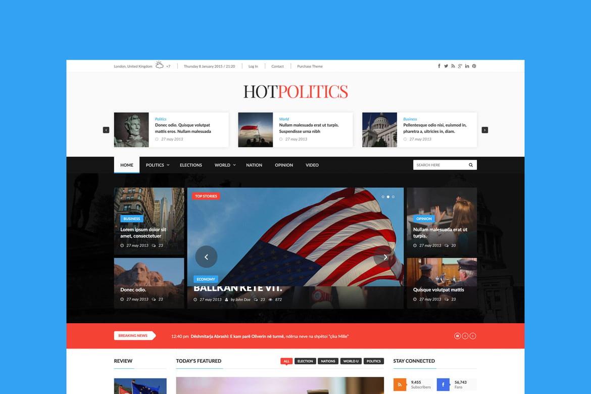 Hotmagazine - Template Website Berita & Majalah Modern